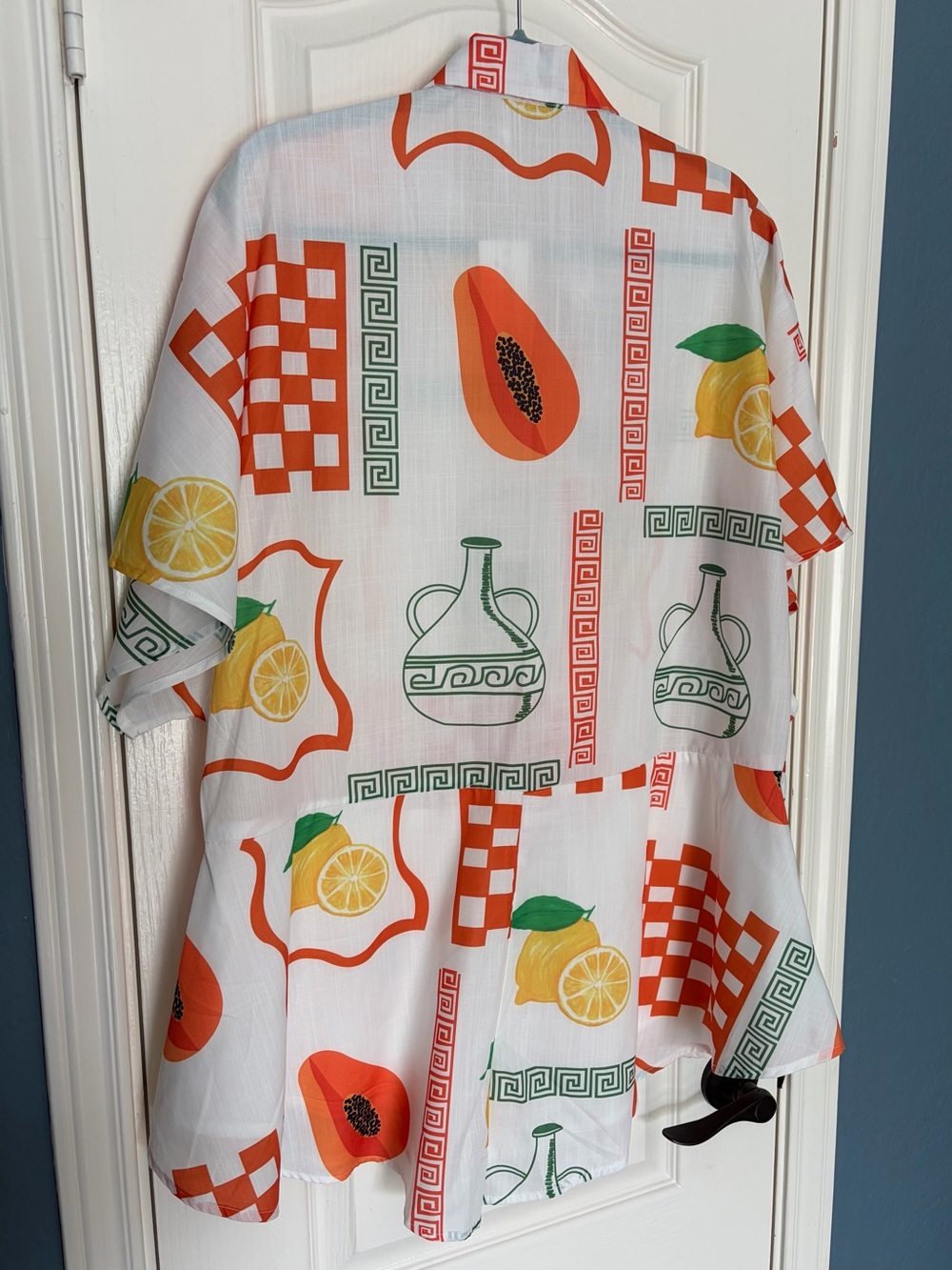 Petal & Pup Sebastian Romper - White Orange Printed Short Romper - Picture 4 of 4